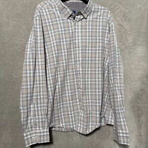 George Men's Blue and White Plaid Shirt